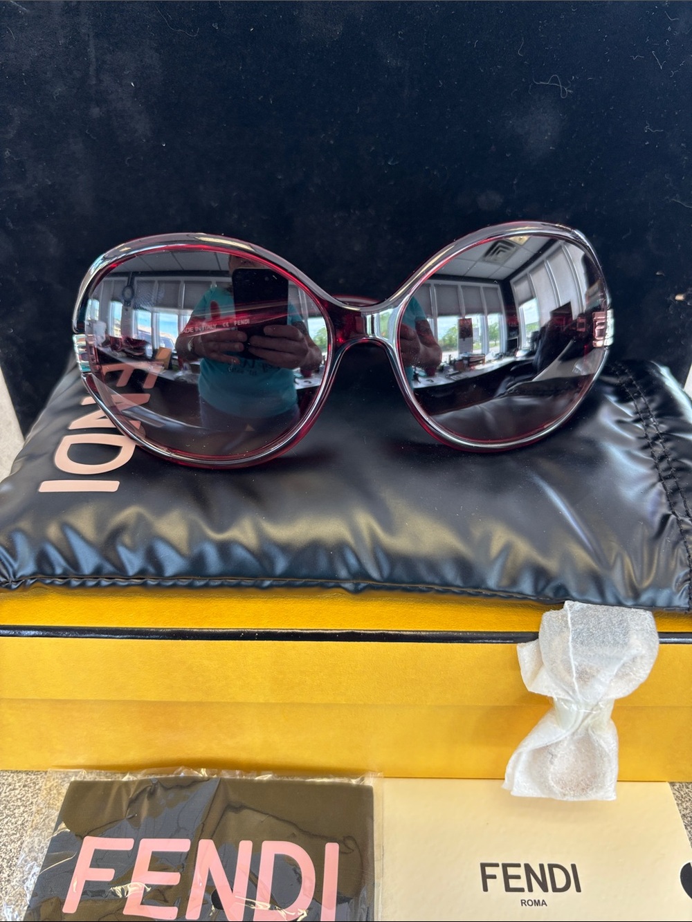 Fendi Women's Oversized Burgundy Gradient Sunglasses